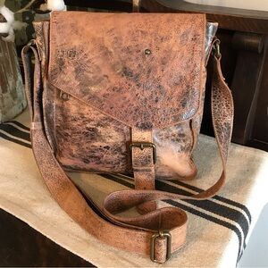 Bed Stu Leather Venice Beach Crossbody Black Lux Retail $240